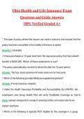 Ohio Health and Life Insurance Exam &vert; Actual 2026 &sol; 2027 Questions with Verified Answers Grade A&plus; Guarantee