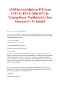 ABIM Internal Medicine ITE Exam ACTUAL EXAM 2026&sol;2027 &vert; In-Training Exam &vert; Verified Q&A &vert; Pass Guaranteed - A&plus; Graded