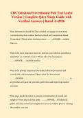 CDC Infection Preventionist Post Test Latest  Version &vert; Complete Q&A Study Guide with  Verified Answers &vert; Rated A&plus;2026 