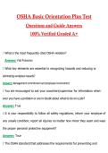 OSHA Basic Orientation Plus Test &vert; Actual 2026 &sol; 2027 Questions with Verified Answers Grade A&plus; Guarantee