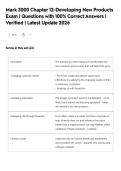 Mark 3000 Chapter 12-Developing New Products Exam &vert; Questions with 100&percnt; Correct Answers &vert; Verified &vert; Latest Update 2026