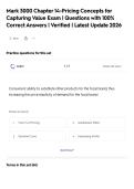 Mark 3000 Chapter 14-Pricing Concepts for Capturing Value Exam &vert; Questions with 100&percnt; Correct Answers &vert; Verified &vert; Latest Update 2026