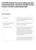 Mark 3000 Chapter 19-personal selling and sales management Exam &vert; Questions with 100&percnt; Correct Answers &vert; Verified &vert; Latest Update 2026