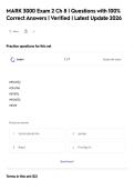 MARK 3000 Exam 2 Ch 8 &vert; Questions with 100&percnt; Correct Answers &vert; Verified &vert; Latest Update 2026