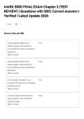 MARK 3000 FINAL EXAM Chapter 2 &lpar;TEST REVIEW&rpar; &vert; Questions with 100&percnt; Correct Answers &vert; Verified &vert; Latest Update 2026