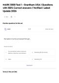 MARK 3000 Test 1 - Grantham UGA &vert; Questions with 100&percnt; Correct Answers &vert; Verified &vert; Latest Update 2026