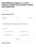 MARK 3000 Test 1&colon; Chapters 1&comma; 2&comma; 4&comma; and 5 &vert; Questions with 100&percnt; Correct Answers &vert; Verified &vert; Latest Update 2026