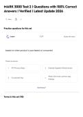 MARK 3000 Test 2 &vert; Questions with 100&percnt; Correct Answers &vert; Verified &vert; Latest Update 2026