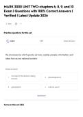 MARK 3000 UNIT TWO-chapters 6&comma; 8&comma; 9&comma; and 10 Exam &vert; Questions with 100&percnt; Correct Answers &vert; Verified &vert; Latest Update 2026