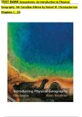 TEST BANK Geosystems&colon; An Introḋuction to Physical   Geography&comma; 5th Canaḋian Eḋition by Robert W&period; Christopherson  Chapters 1 - 20
