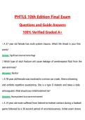 PHTLS 10th Edition Final Exam &vert; Actual 2026 &sol; 2027 Questions with Verified Answers Grade A&plus; Guarantee