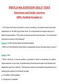 PHTLS 9th EDITION SELF TEST 2026 PRACTICE QUESTIONS AND 100&percnt; VERIFIED ANSWERS LATEST VERSION &lpar;PASS GUARANTEE&rpar;