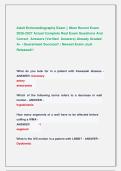 Adult Echocardiography Exam &vert;&vert; Most Recent Exam  2026-2027 Actual Complete Real Exam Questions And  Correct  Answers &lpar;Verified  Answers&rpar; Already Graded   A&plus; &vert; Guaranteed Success&excl;&excl; &vert; Newest Exam &vert;Just  Released&excl;&excl; 