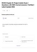 RCDD Chapter 21&colon; Project Admin Exam &vert; Questions with 100&percnt; Correct Answers &vert; Verified &vert; Latest Update 2026