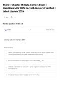 RCDD - Chapter 18&colon; Data Centers Exam &vert; Questions with 100&percnt; Correct Answers &vert; Verified &vert; Latest Update 2026