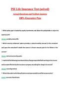 PSI Life Insurance Test &vert; Actual 2026 &sol; 2027 Questions with Verified Answers Grade A&plus; Guarantee