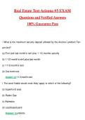 Real Estate Test Arizona &num;5 Exam &vert; Actual 2026 &sol; 2027 Questions with Verified Answers Grade A&plus; Guarantee