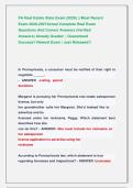 PA Real Estate State Exam &lpar;2026&rpar; &vert;&vert; Most Recent  Exam 2026-2027Actual Complete Real Exam  Questions And Correct Answers &lpar;Verified                       Answers&rpar; Already Graded  &vert; Guaranteed                       Success&excl;&excl; Newest Exam &vert; Just Released&excl;&excl; 