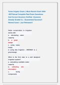 Texas Irrigator Exam &vert;&vert; Most Recent Exam 2026 -2027Actual Complete Real Exam Questions               And Correct Answers &lpar;Verified  Answers&rpar;                           Already Graded A&plus; &vert; Guaranteed Success&excl;&excl;                      Newest Exam &vert; Just Release
