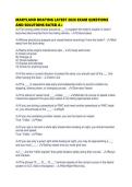 MARYLAND BOATING LATEST 2026 EXAM QUESTIONS AND SOLUTIONS RATED