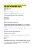 CSE 240 COMPREHENSIVE EXAM 2026 UPDATED QUESTIONS AND SOLUTIONS RATED