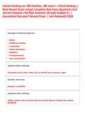 Critical thinking nur 200 Hondros&comma; 200 exam 1 critical thinking &vert;&vert;  Most Recent Exam Actual Complete Real Exam Questions And  Correct Answers &lpar;Verified Answers&rpar; Already Graded A&plus; &vert;  Guaranteed Success&excl;&excl; Newest Exam &vert; Just Released&excl;&excl;2026 