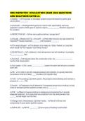 FIRE INSPECTOR 1 EVALUATION EXAM 2026 QUESTIONS AND SOLUTIONS RATED