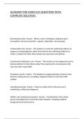 GLOSSARY FOR NURS1101 QUESTIONS WITH COMPLETE SOLUTION&period;