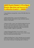 AHIP Final & Module 1&ndash;5 Test Bank &vert; Practice Questions and Answers for Certification Graded A&plus; &lpar;2026&rpar;