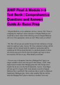 AHIP Final & Module 1&ndash;5 Test Bank &vert; Comprehensive Questions and Answers Guide A&plus; Exam Prep