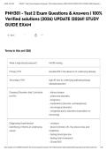 PNH301 - Test 2 Exam Questions & Answers &vert; 100&percnt; Verified solutions &lpar;2026&rpar; UPDATE &vert;2026&excl;&excl; STUDY GUIDE EXAM