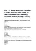 BIOL 252 Human Anatomy & Physiology  II w&sol;Lab &vert; Module 4 Exam Review 70&plus;  Questions and Answers -Summary &vert;  LockDown Browser &vert; Portage Learning