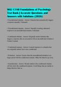WGU C180 Foundations of Psychology Test Bank &vert; Accurate Questions and Answers with Solutions &lpar;2026&rpar;