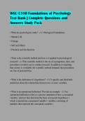 WGU C180 Foundations of Psychology Test Bank &vert; Complete Questions and Answers Study Pack