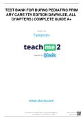 Burns' Pediatric Primary Care 7th Edition Test Bank by Dawn Lee &lpar;Complete Guide&rpar;