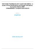 Test Bank for Pharmacology Clear and Simple 3rd Edition Watkins&colon; Complete Guide