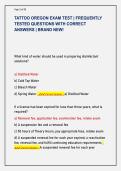 TATTOO OREGON EXAM TEST &vert; FREQUENTLY  TESTED QUESTIONS WITH CORRECT  ANSWERS &vert; BRAND NEW&excl; 