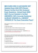 MED SURG HESI V2 ADVANCED SET  Updated Exam 2026 WITH Recent  Newest Verified And Well Analyzed  Exam Questions  &lpar;Actual Exam 2026 2027&rpar; Correct Detailed & Verified  ANSWERS &lpar;100&percnt; Accurate Solutions&rpar;  ALREADY GRADED A&plus;&vert;&vert; NEWEST  VERSION Of The Exam Guaran