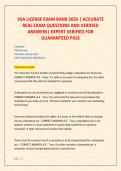 VSA LICENSE EXAM BANK 2026 &vert; ACCURATE  REAL EXAM QUESTIONS AND VERIFIED  ANSWERS&vert; EXPERT VERIFIED FOR  GUARANTEED PASS 
