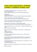 CHPA EXAM QUESTIONS & VERIFIED CORRECT ANSWERS PASSED 100&percnt;