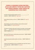 FLORIDA 2-15 INSURANCE LICENSE EXAM 2026 &vert;  ACTUAL AND CURRENTLY TESTING 300&plus; QUESTIONS  WITH VERIFIED ANSWERS &vert; EXPERT VERIFIED FOR  GUARANTEED PASS &vert; LATEST UPDATE  