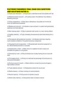 PLATINUM PARAMEDIC FINAL EXAM 2026 QUESTIONS AND SOLUTIONS RATED