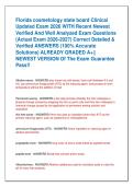 Florida cosmetology state board Clinical  Updated Exam 2026 WITH Recent Newest  Verified And Well Analyzed Exam Questions   &lpar;Actual Exam 2026-2027&rpar; Correct Detailed &  Verified ANSWERS &lpar;100&percnt; Accurate  Solutions&rpar; ALREADY GRADED A&plus;&vert;&vert;  NEWEST VERSION Of The 