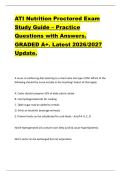 ATI Nutrition Proctored Exam  Study Guide &ndash; Practice  Questions with Answers&period;  GRADED A&plus;&period; Latest 2026&sol;2027  Update&period; 