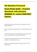 ATI Nutrition Proctored   Exam Study Guide &ndash; Practice  Questions with Answers&period;  GRADED A&plus;&period; Latest 2026&sol;2027  Update&period; 
