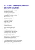 ICA SCHOOL EXAM QUESTIONS WITH COMPLETE SOLUTIONS