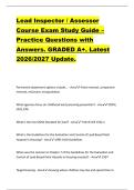 Lead Inspector &sol; Assessor  Course Exam Study Guide &ndash;  Practice Questions with  Answers&period; GRADED A&plus;&period; Latest  2026&sol;2027 Update&period; 
