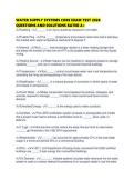 WATER SUPPLY SYSTEMS CORE EXAM TEST 2026 QUESTIONS AND SOLUTIONS RATED