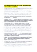 WATER SUPPLY SYSTEMS 2026 EXAM TEST QUESTIONS AND SOLUTIONS RATED