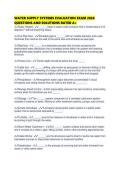 WATER SUPPLY SYSTEMS EVALUATION EXAM 2026 QUESTIONS AND SOLUTIONS RATED